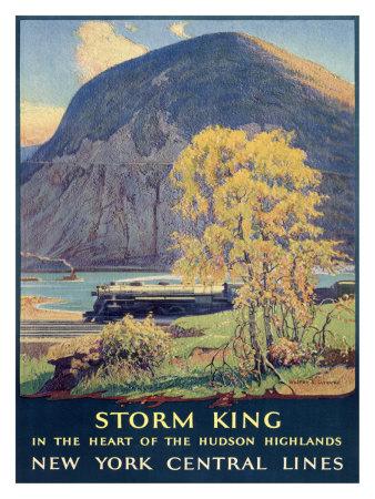 STORM KING MOUNTAIN HUDSON RIVER HIGHLANDS NY TRAIN TRAVEL VINTAGE POSTER REPRO STORM KING MOUNTAIN HUDSON RIVER HIGHLANDS NY TRAIN TRAVEL VINTAGE POSTER REPRO